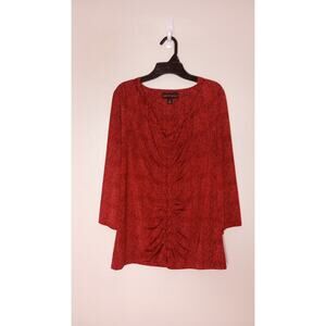 Dana Buchman Red Snake Print Shirt M